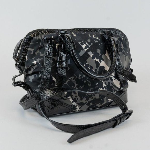 Burberry Black & White Floral Nova Check Bag - Picture 1 of 8